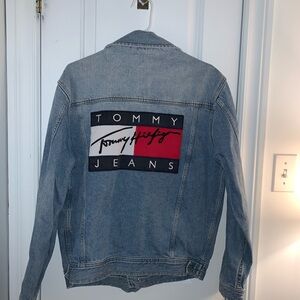 Tommy Hilfiger Blue Denim Jacket with Logo Patch